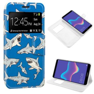 Funda COOL Flip Cover para Huawei Y9 (2018) Dibujos Tiburón