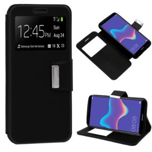 Funda COOL Flip Cover para Huawei Y9 (2018) Liso Negro